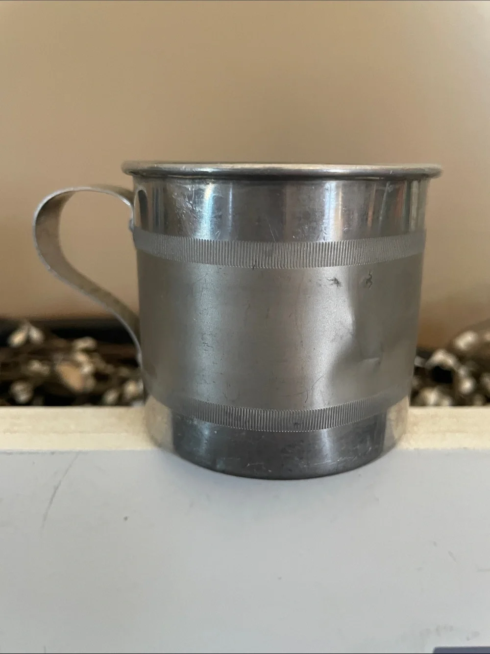 Vintage-Style Mini Silver Hand Engraved Tin Cup - Gettysburg, PA Souvenir